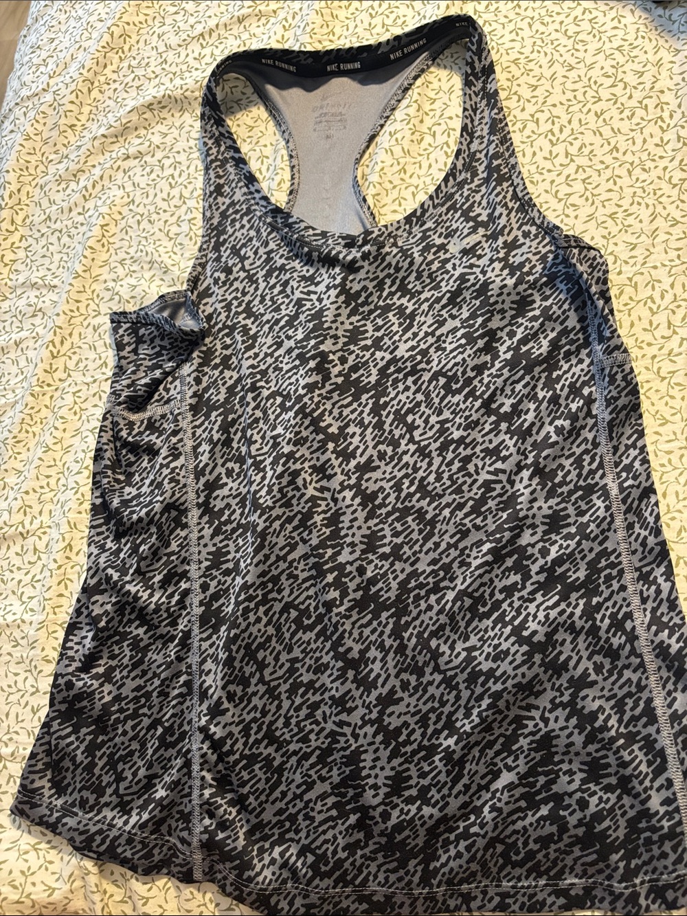 Nike women's Black and Gray Printed Racerback Tank